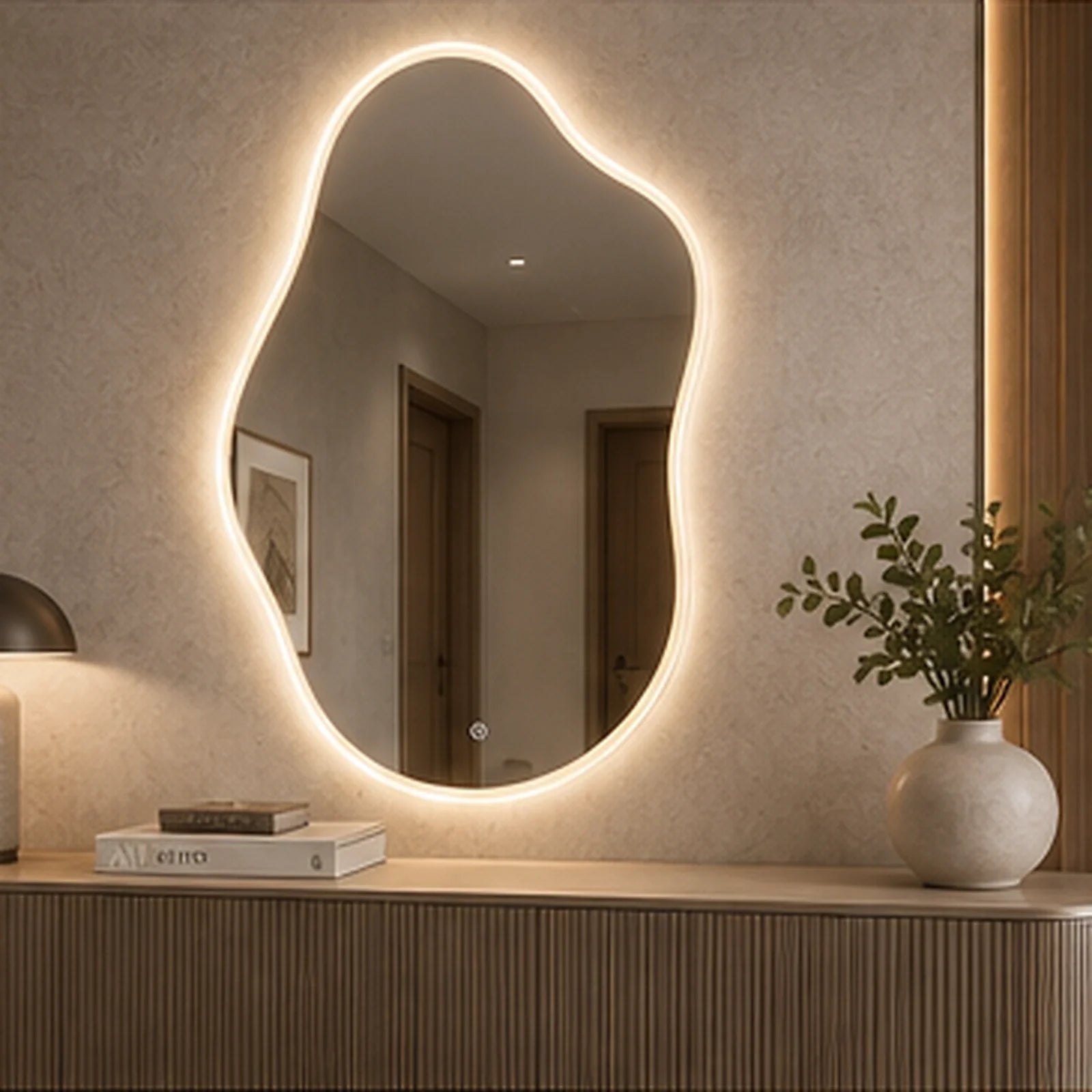 Espelho Orgânico Aura LED 3 Cores