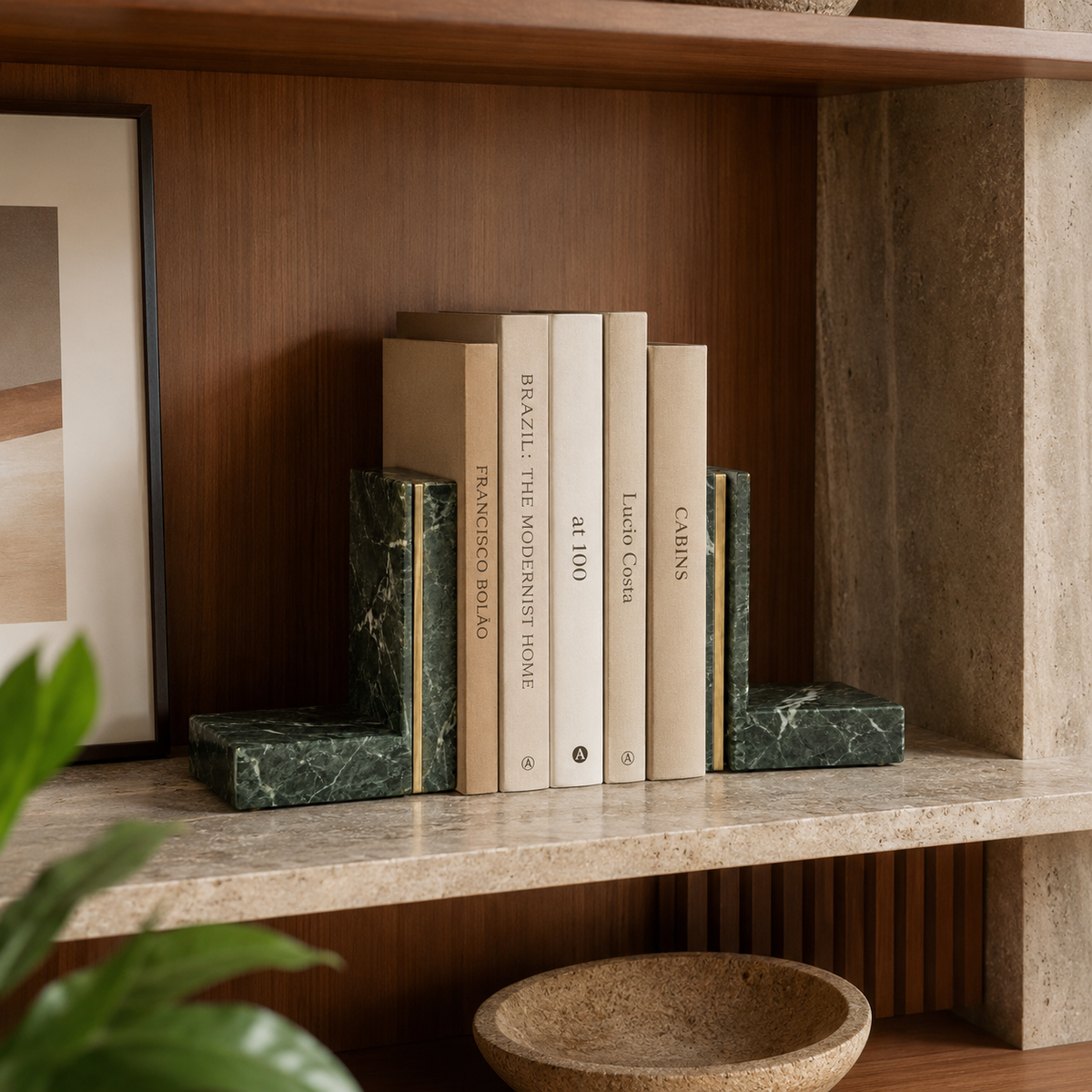 Aparador de Livros Maelle em Mármore