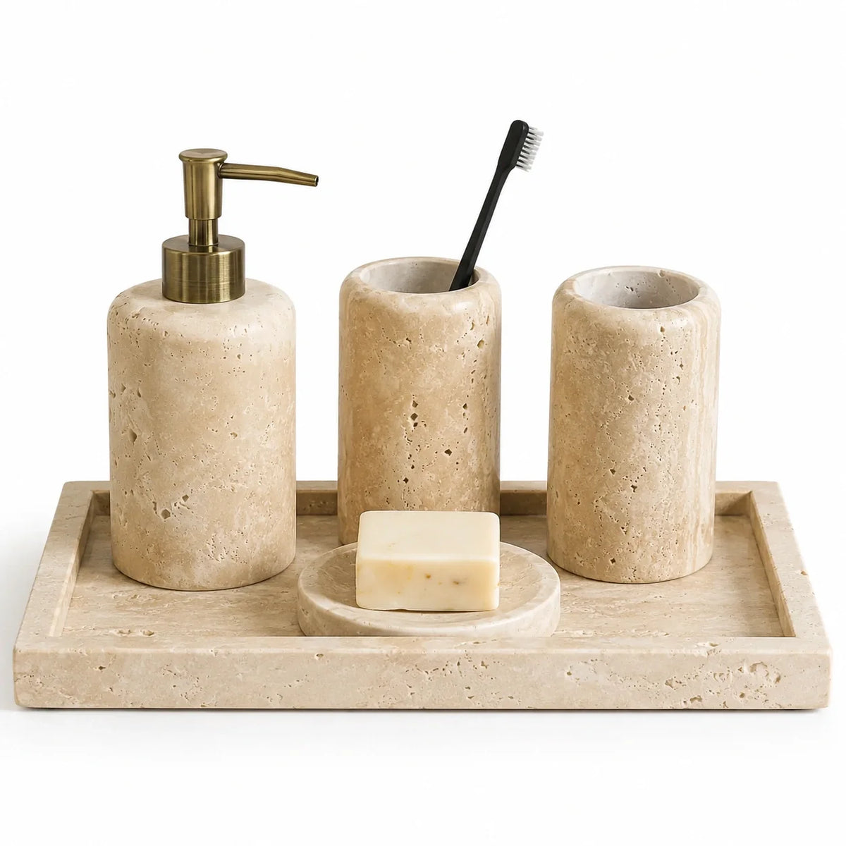 Conjunto para Banheiro Valence em Travertino Natural