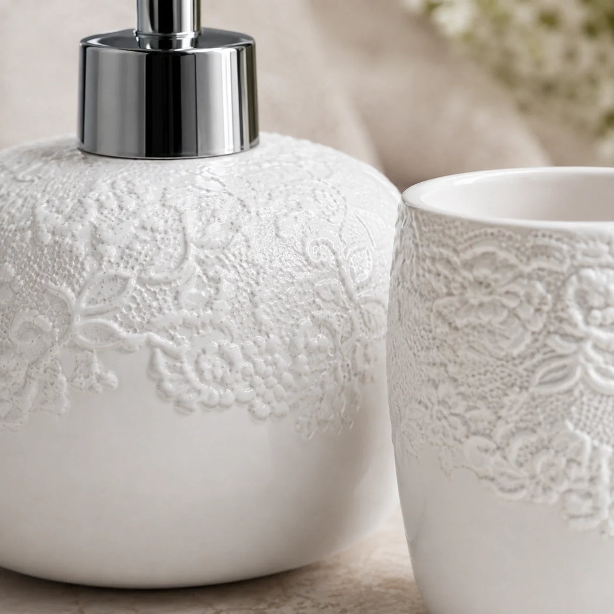 Kit Lavabo Éloise em Cerâmica – 4 Peças