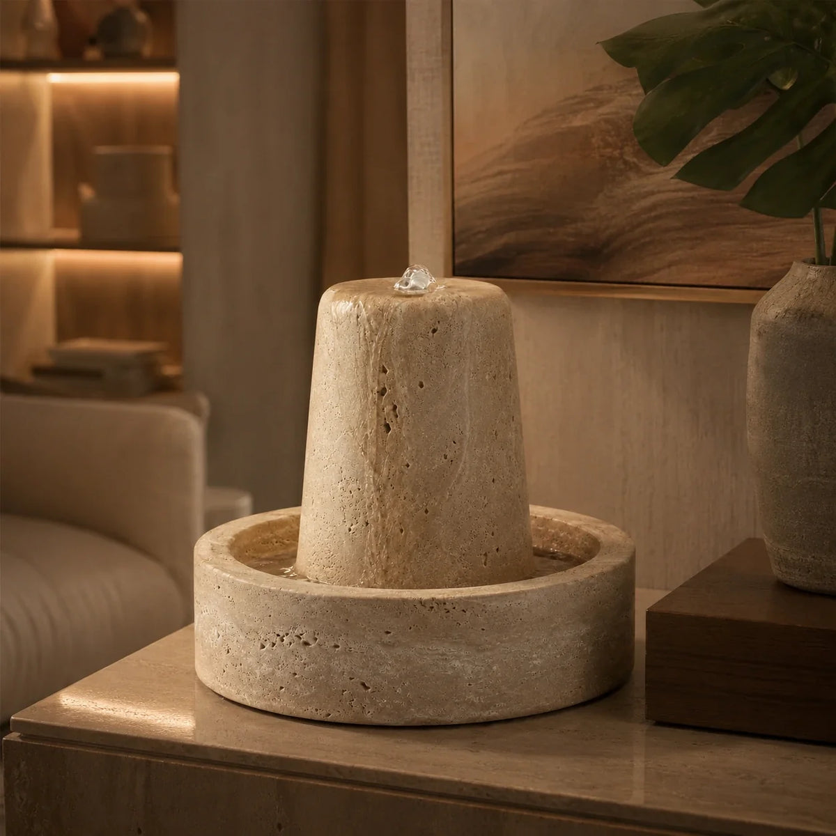 Fonte Decorativa Amana em Travertino Natural