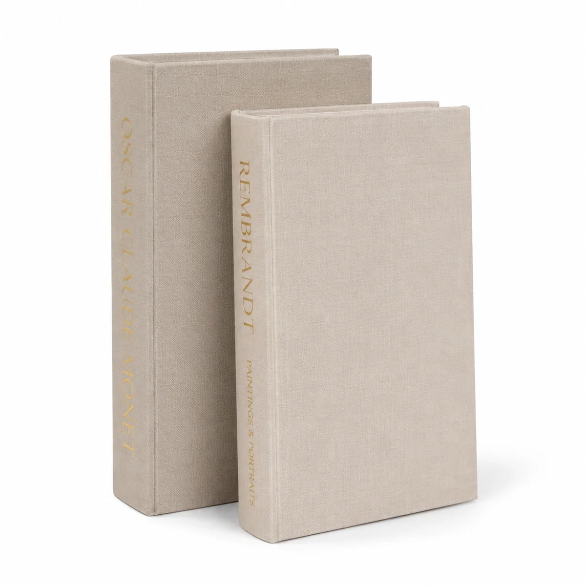 Livros Decorativos Élise com Compartimento e Efeito Linho – Kit 2 Peças