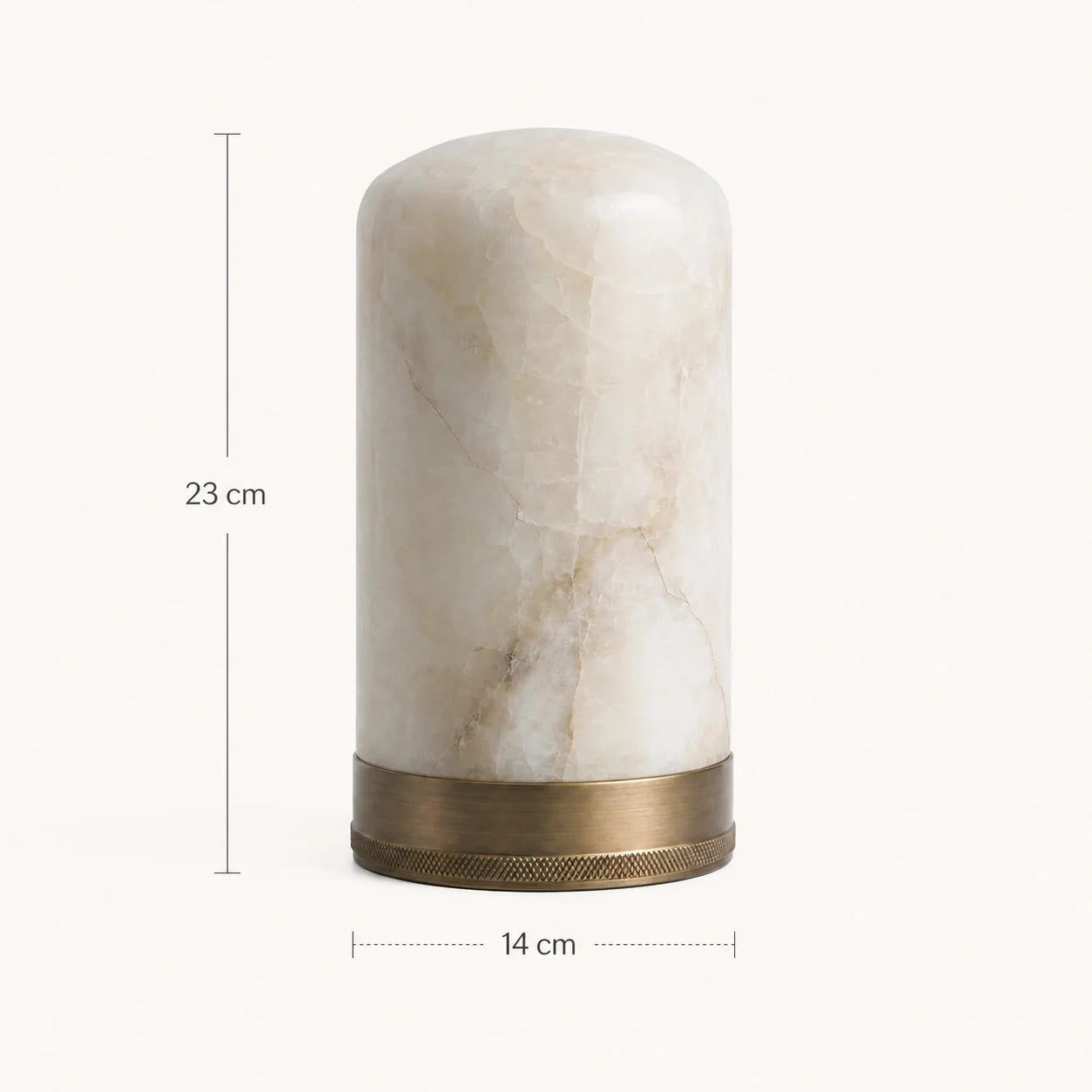 Luminária Portátil Éloise em Alabastro Natural e Latão