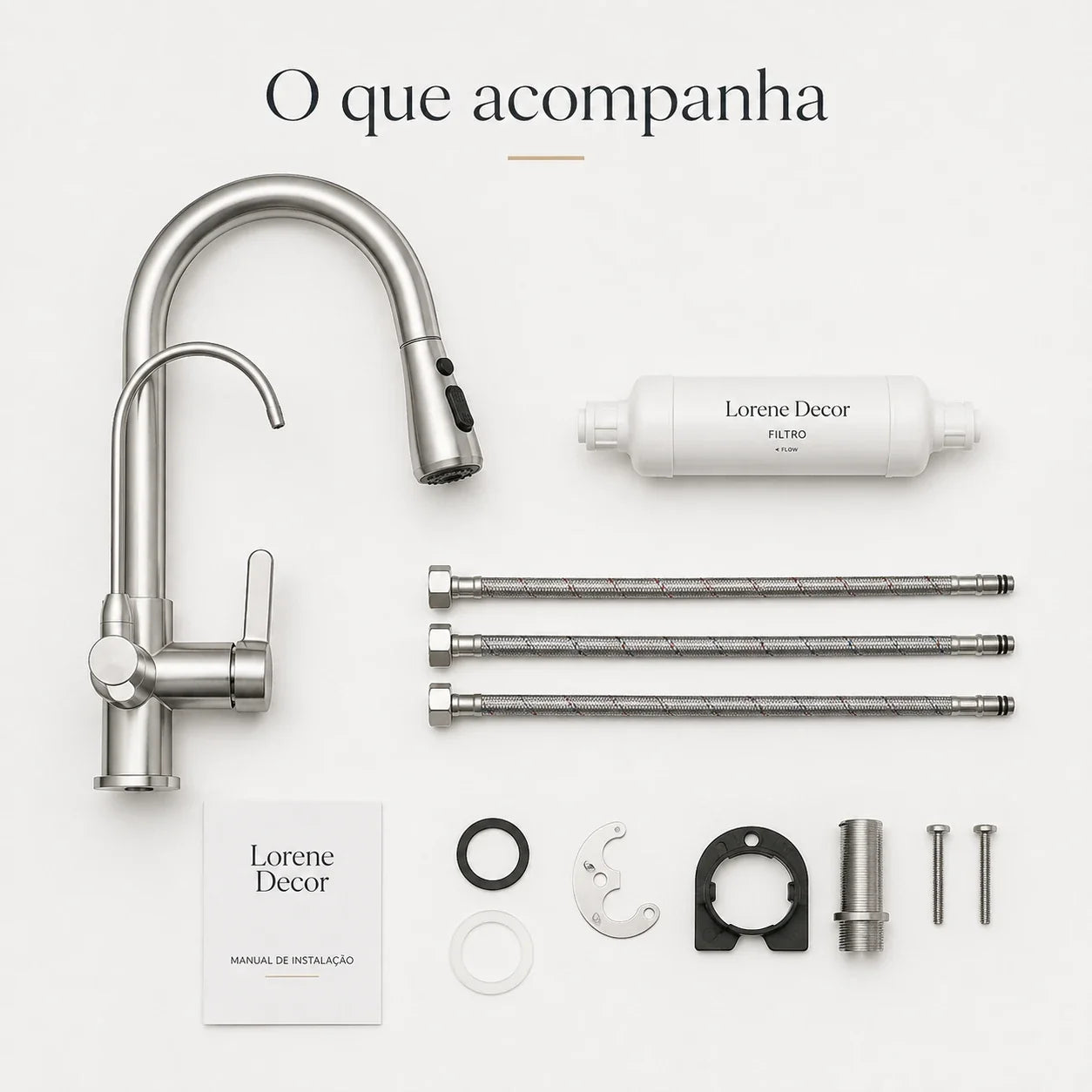 Torneira Gourmet Élora 2 em 1 com Filtro e Ducha Extensível