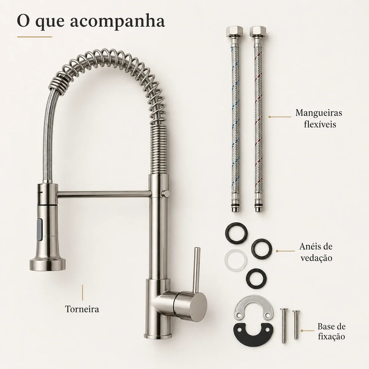 Torneira Gourmet Vienne Monocomando com Ducha Móvel