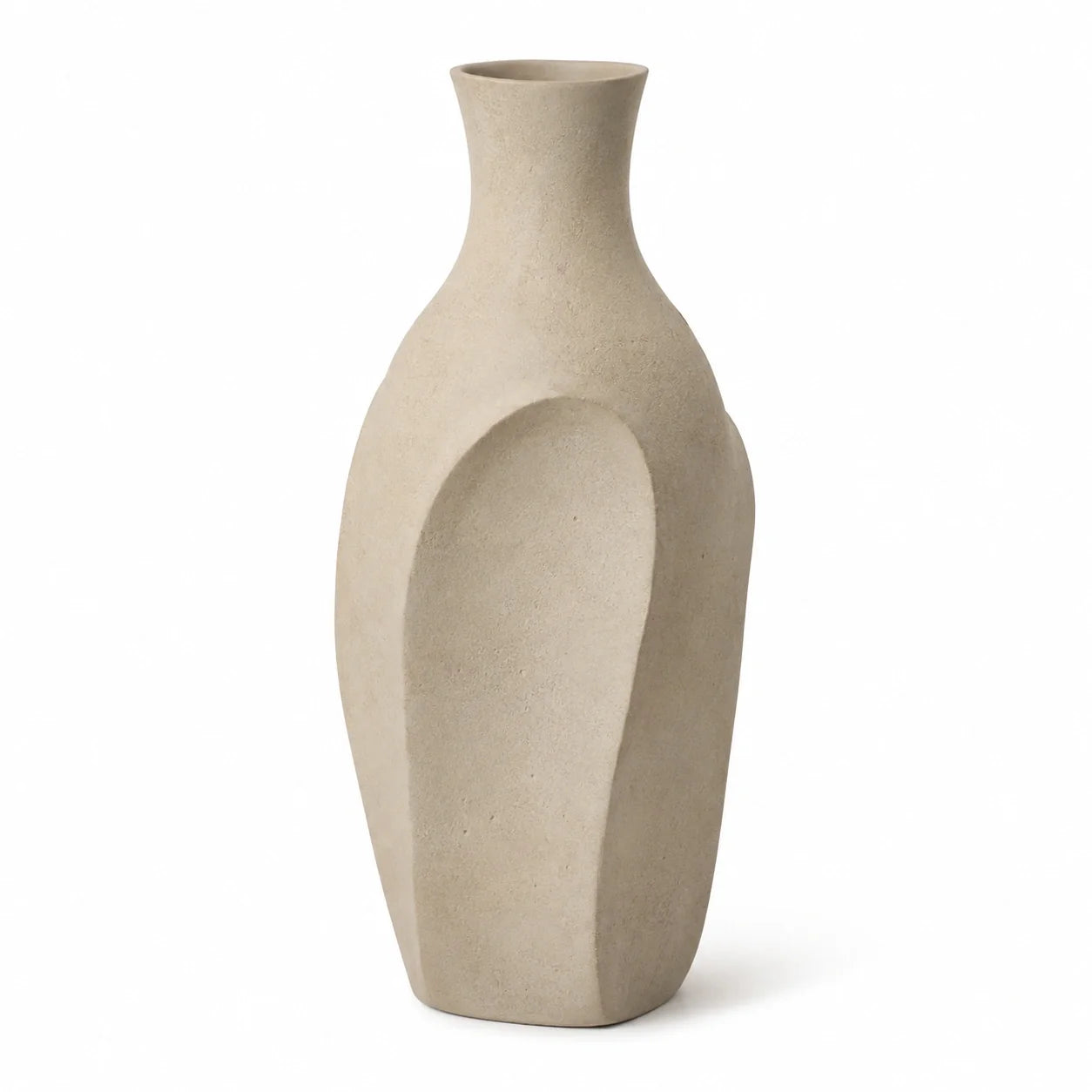 Vaso Siena em Cimento Areia com Forma Escultural