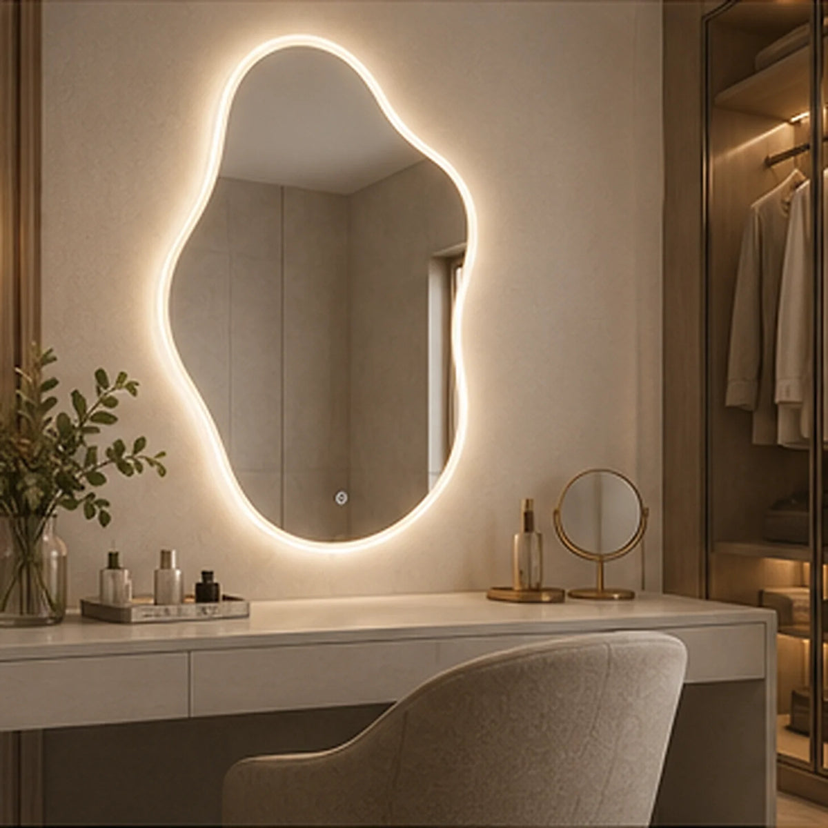 Espelho Orgânico Aura LED 3 Cores