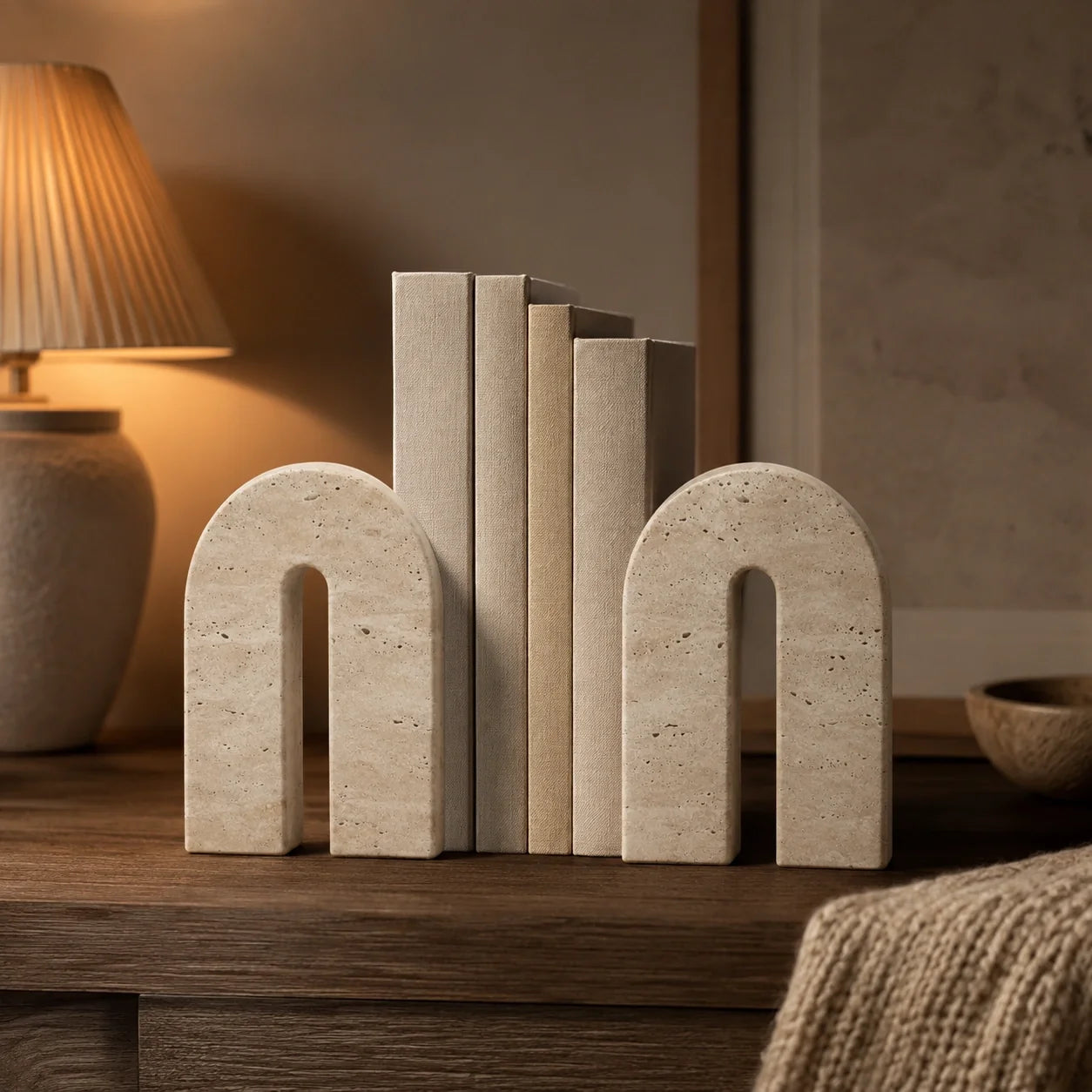 Aparadores de Livros Aurèle em Travertino Natural