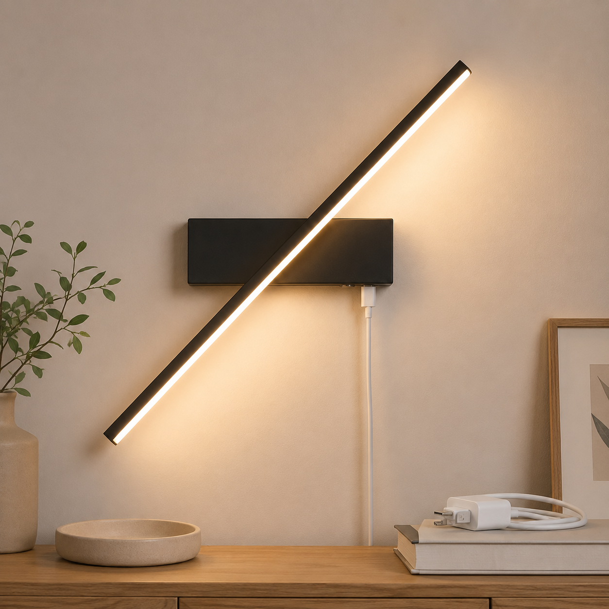 Arandela Lume LED Recarregável com Controle por Toque