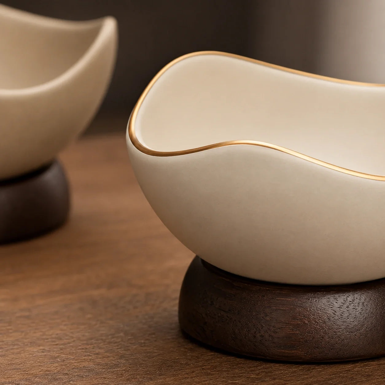 Bowl Évora em Cerâmica com Base de Acácia