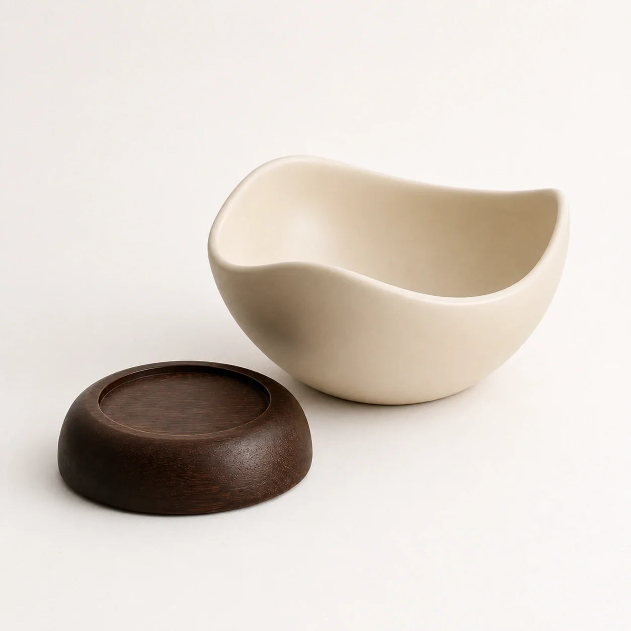 Bowl Évora em Cerâmica com Base de Acácia