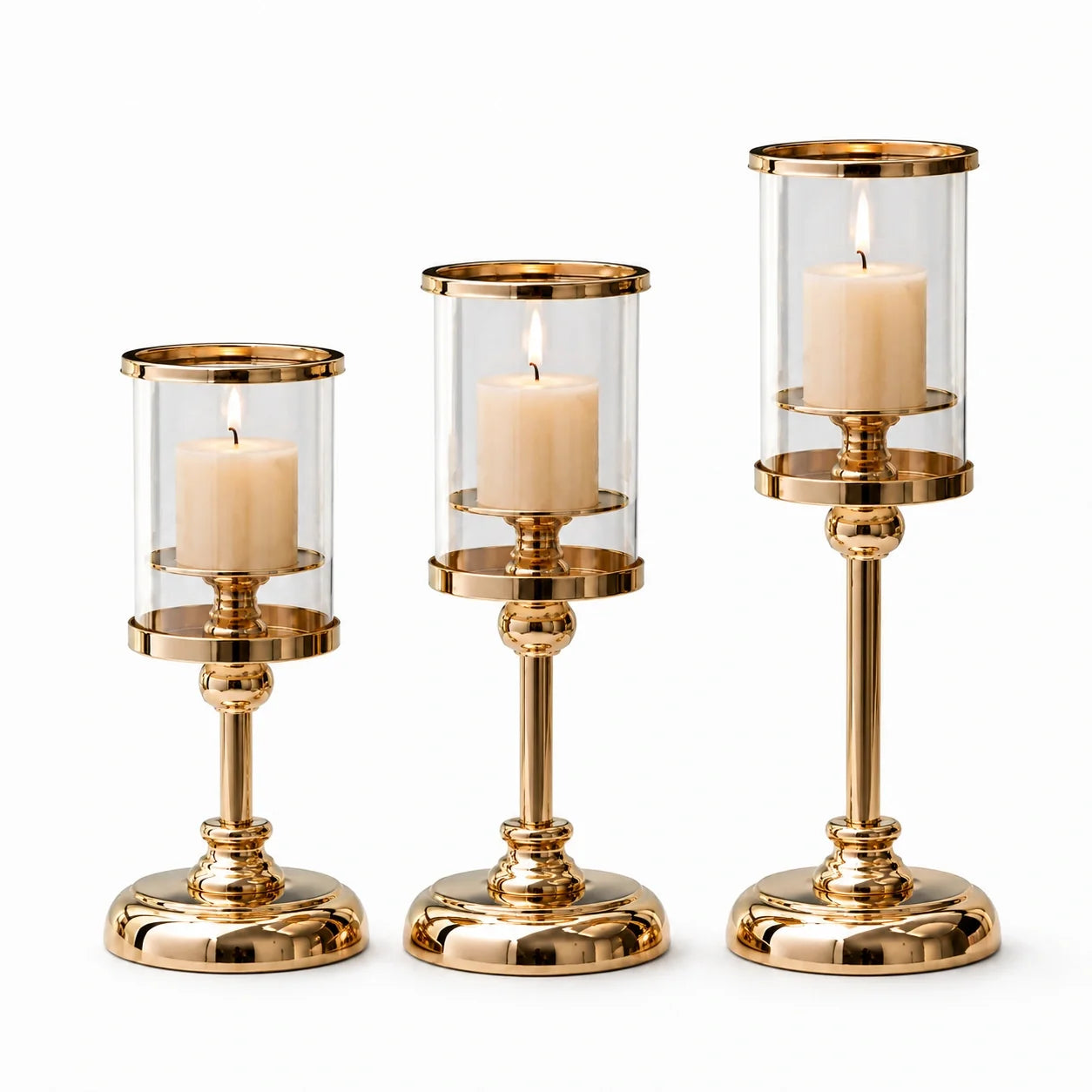 Castiçal Aurélie em Metal e Vidro