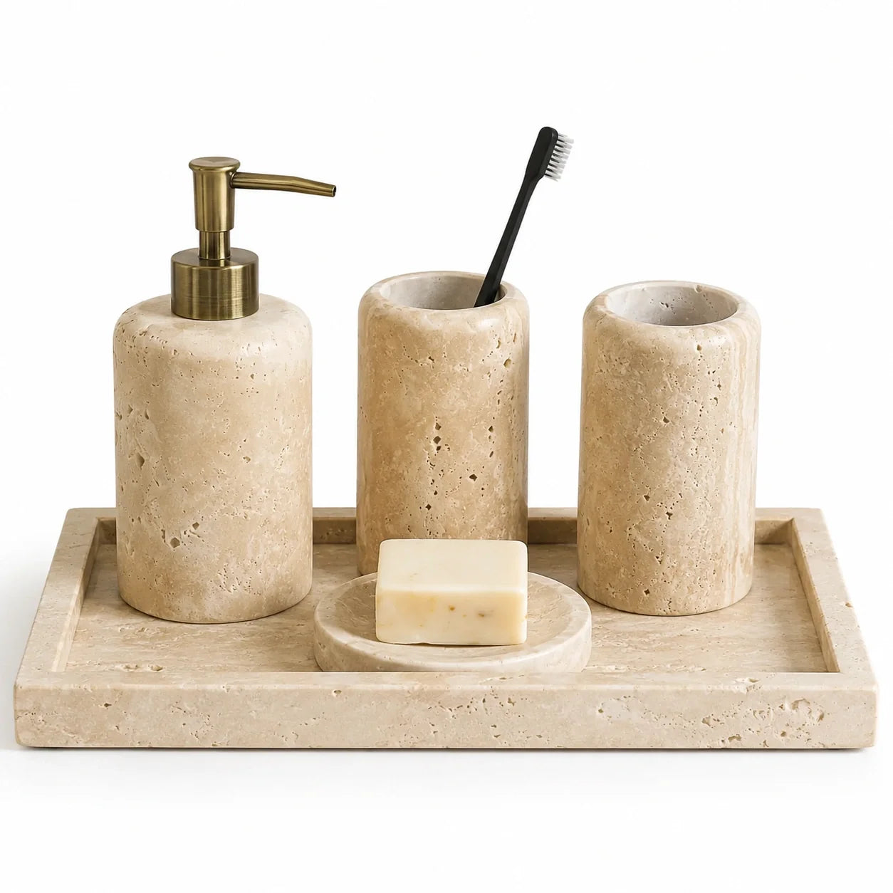 Conjunto para Banheiro Valence em Travertino Natural