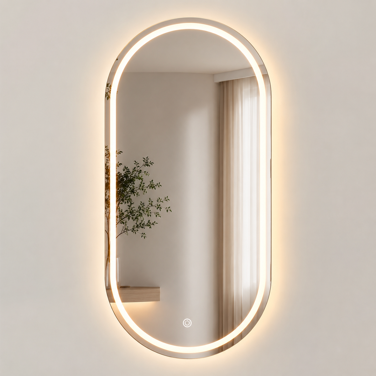 Espelho Oval Lúmina LED 3 Cores 80x50 cm