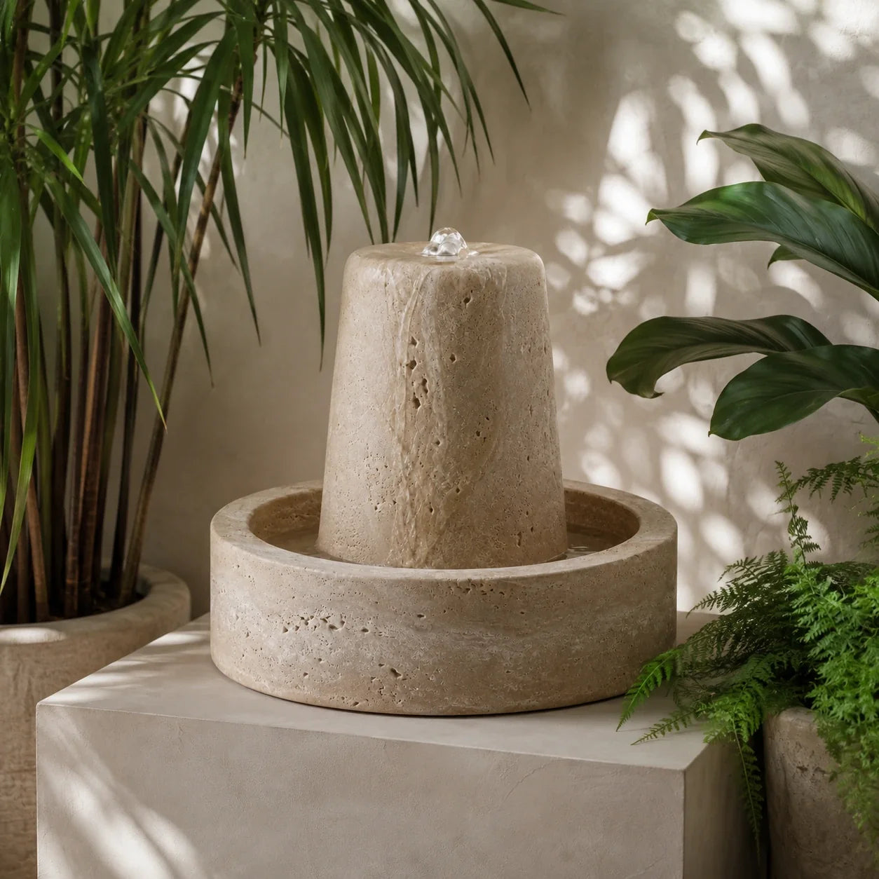 Fonte Decorativa Amana em Travertino Natural