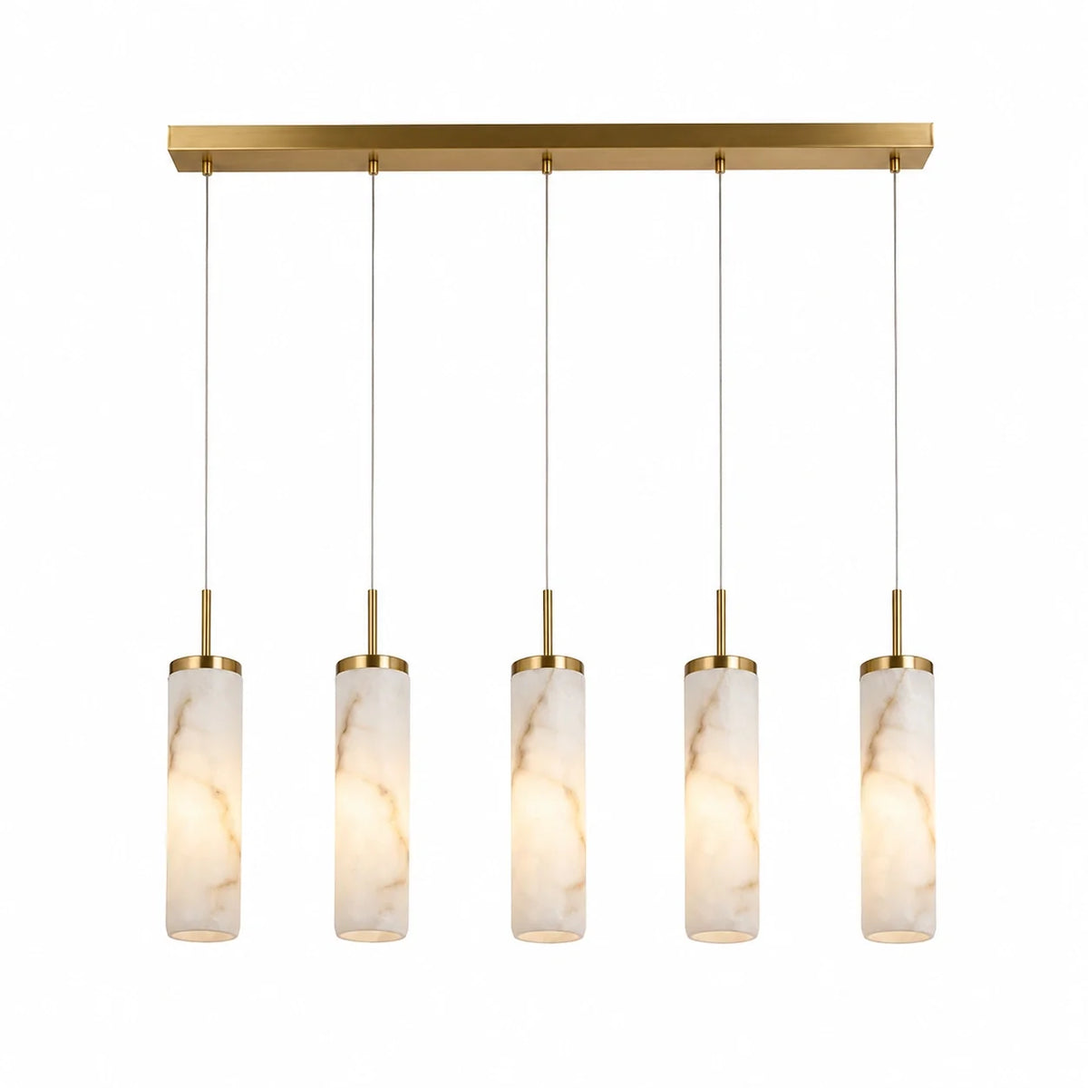 Lustre Linear Aurélia em Alabastro e Latão Escovado