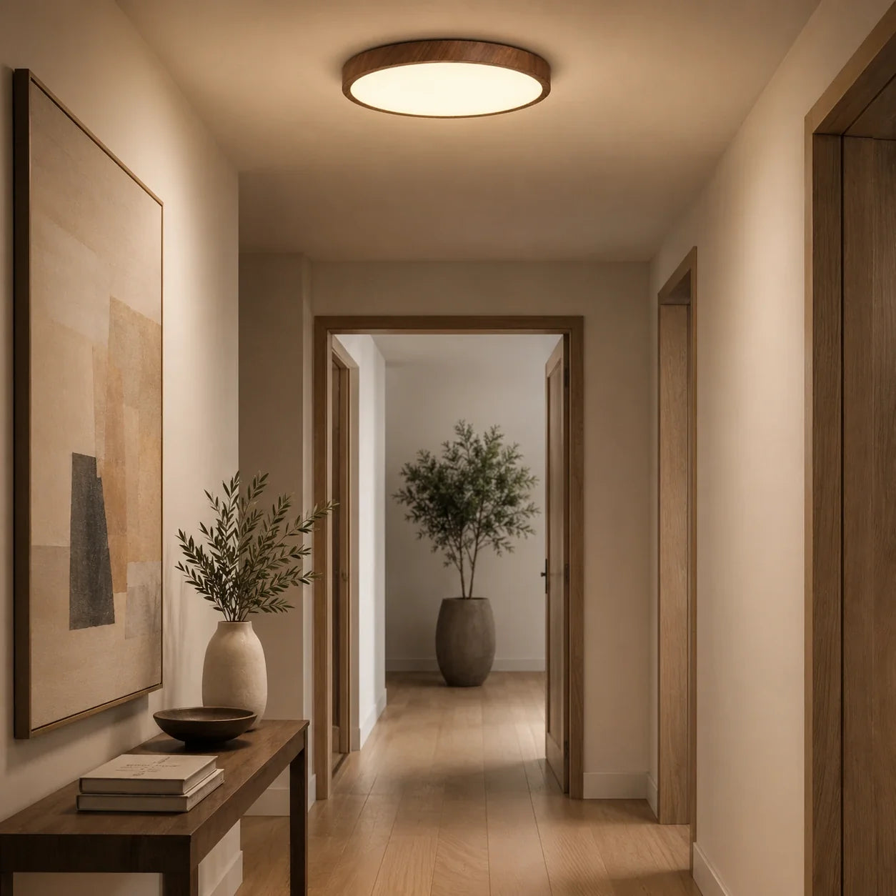 Plafon LED Liora 24W com Acabamento Nogueira