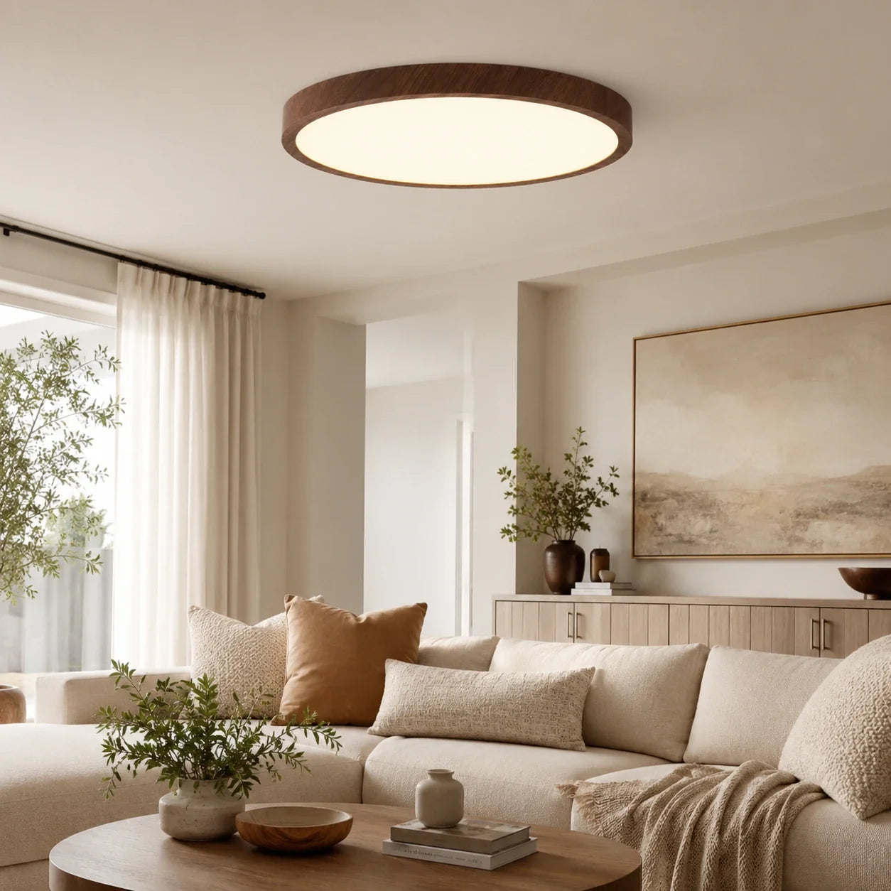 Plafon LED Liora 24W com Acabamento Nogueira