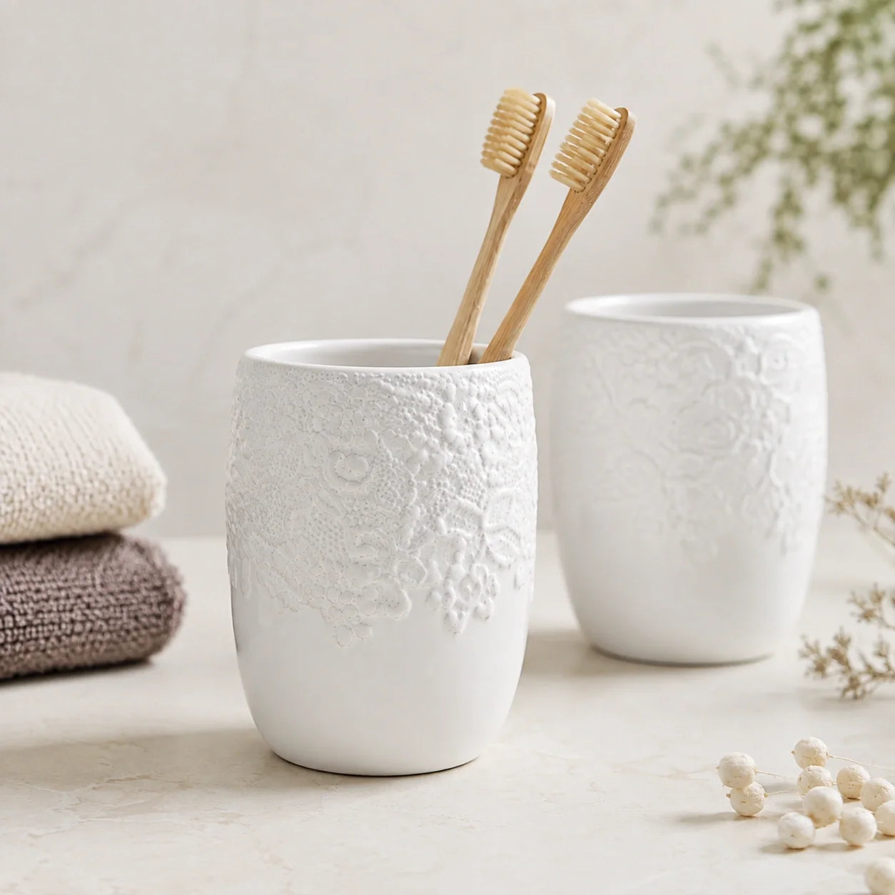Kit Lavabo Éloise em Cerâmica – 4 Peças