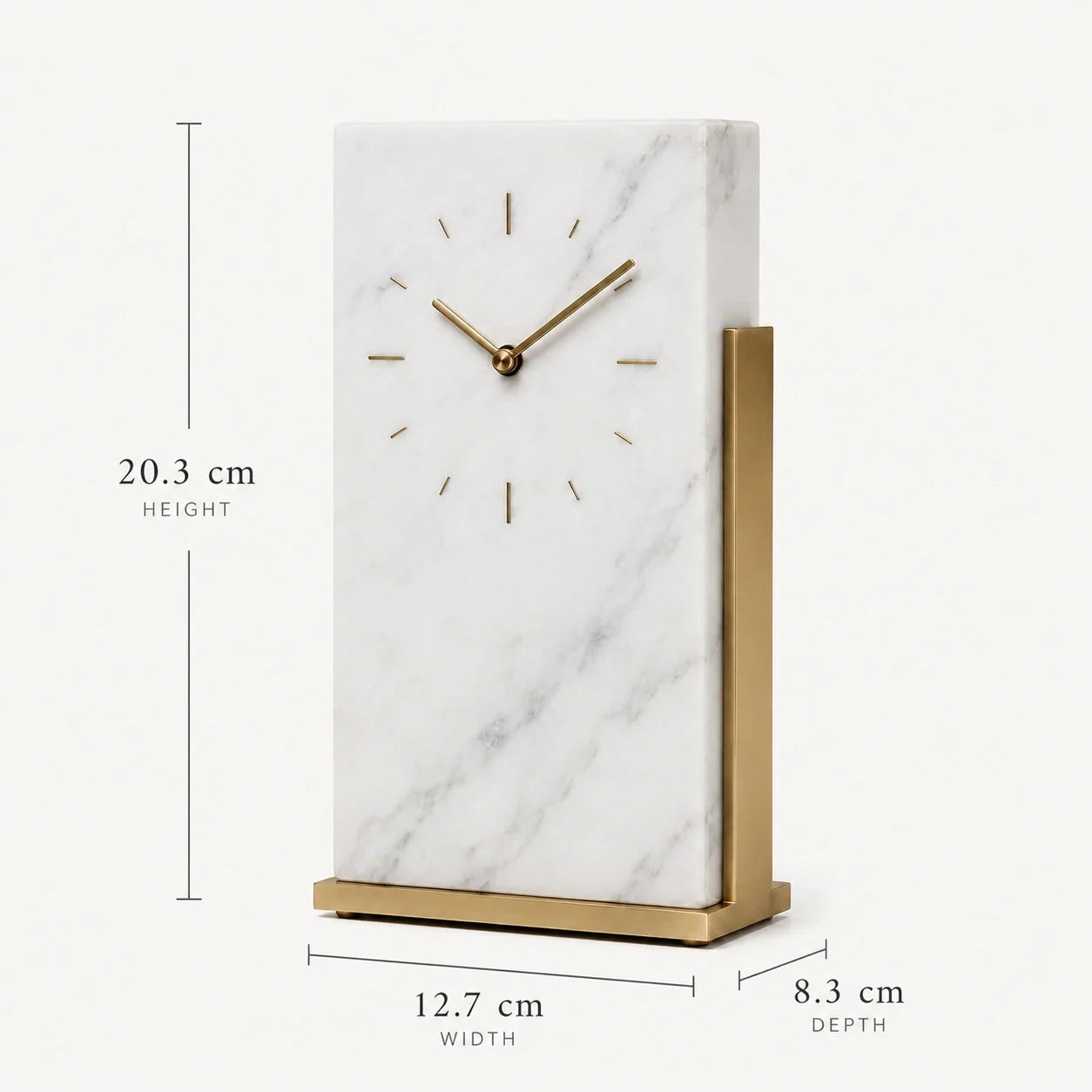 Relógio de Mesa Orsay em Mármore Natural e Latão