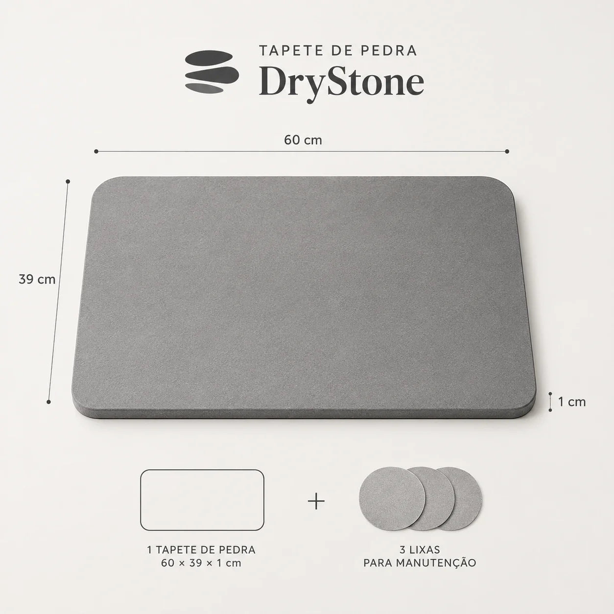 Tapete de Pedra Diatomita para Banheiro com Secagem Rápida Drystone™