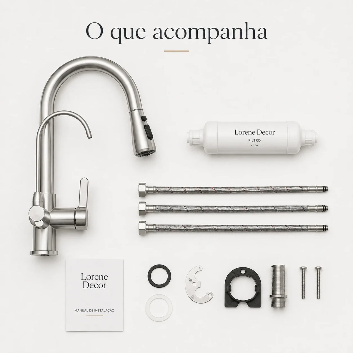 Torneira Gourmet Élora 2 em 1 com Filtro e Ducha Extensível