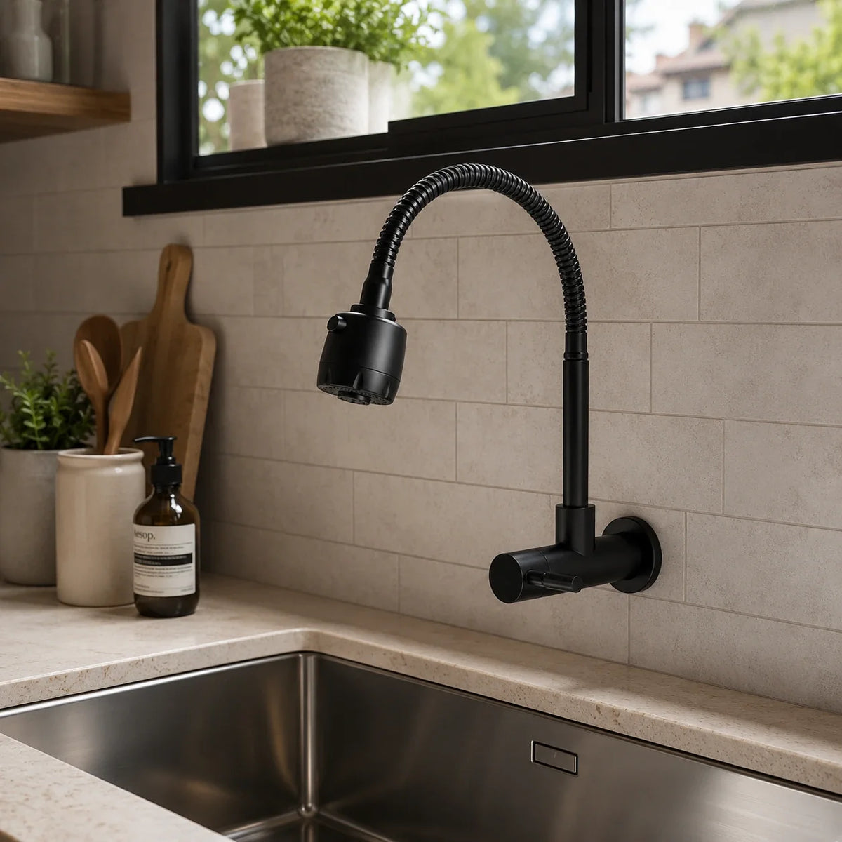 Torneira de Parede para Cozinha Valenne com Ducha 360°